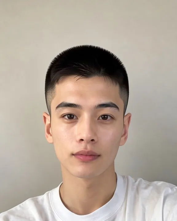 Young man with a short crew cut (AI preview)