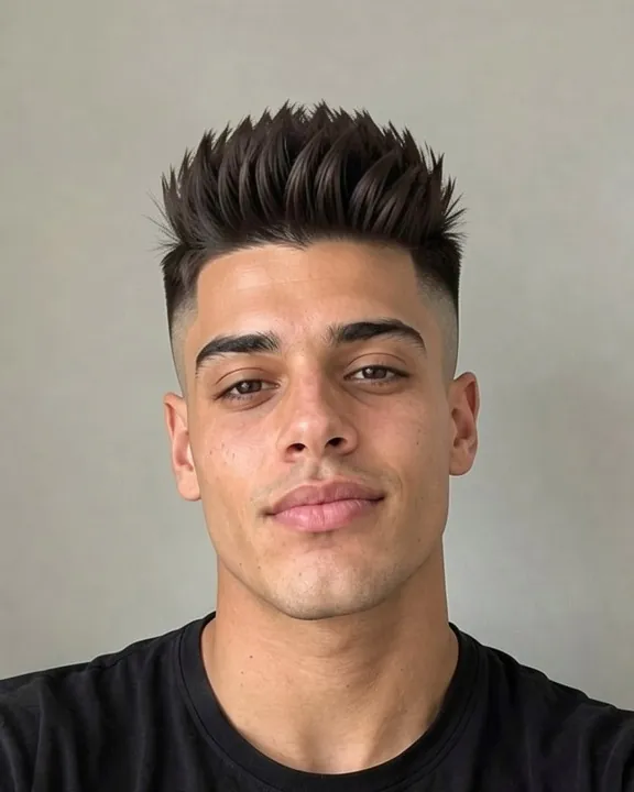 Man with a burst fade and a textured top swept forward (AI preview)