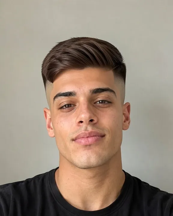 Man with a drop fade and textured fringe (AI preview)