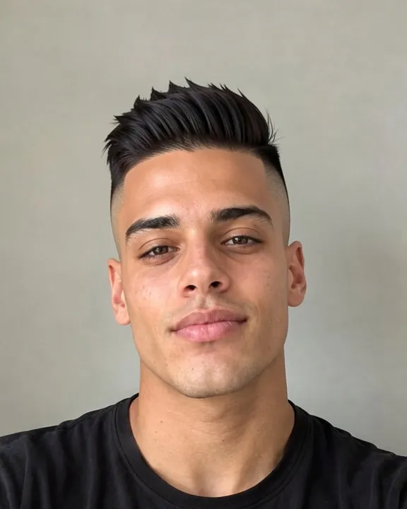 Man with a mid fade and a spiky textured top (AI preview)
