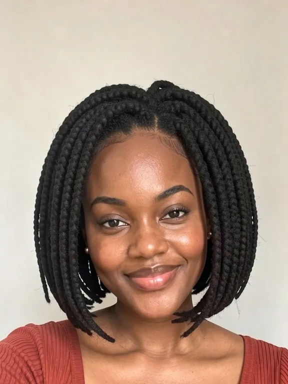 Woman with a chin-length loc bob (AI preview)